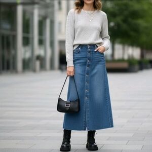 Loft Womens Speckled Knit Sweater Long Sleeve Crew Neck Size L